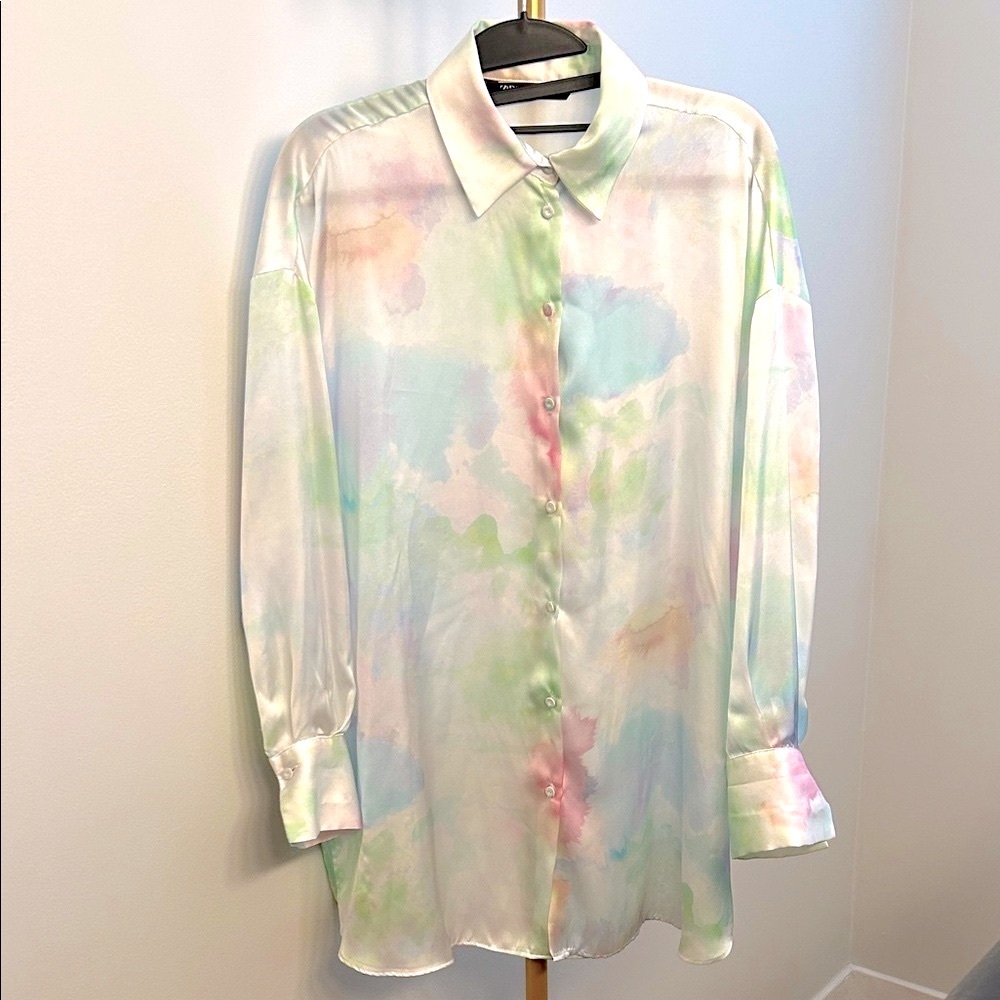 Zara Soft Pastel Button Down Shirt